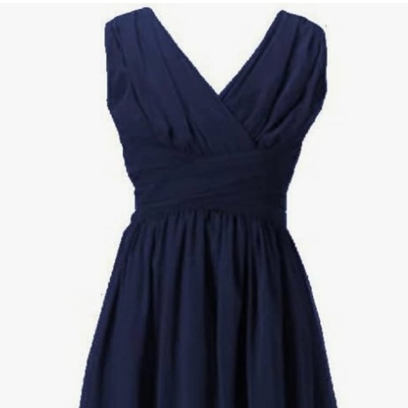 Black Chiffon V-neck Long Dress. Size 18 Girls. By Happy Rose. - Picture 2 of 6